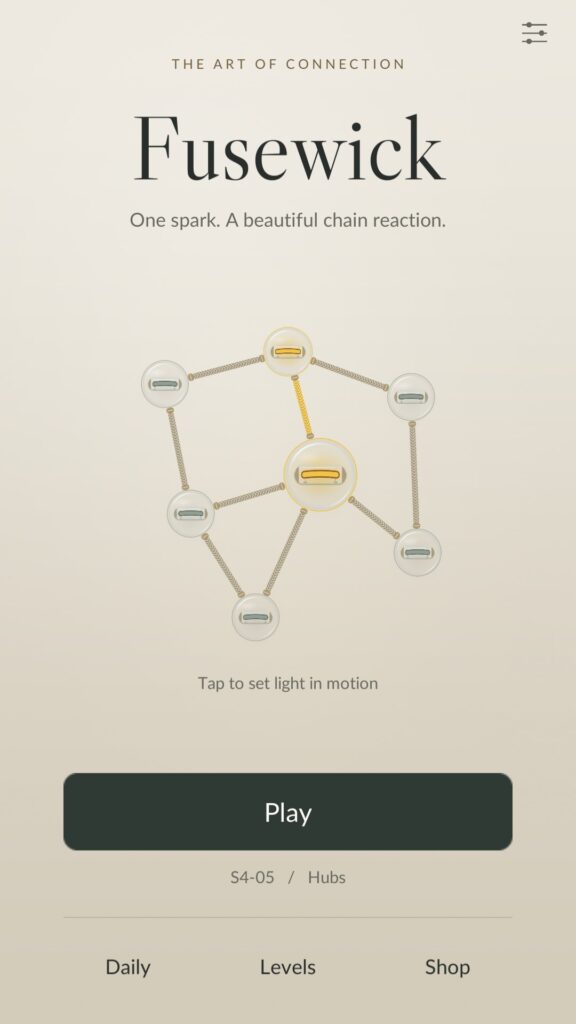 Fusewick home screen: one spark, a beautiful chain reaction